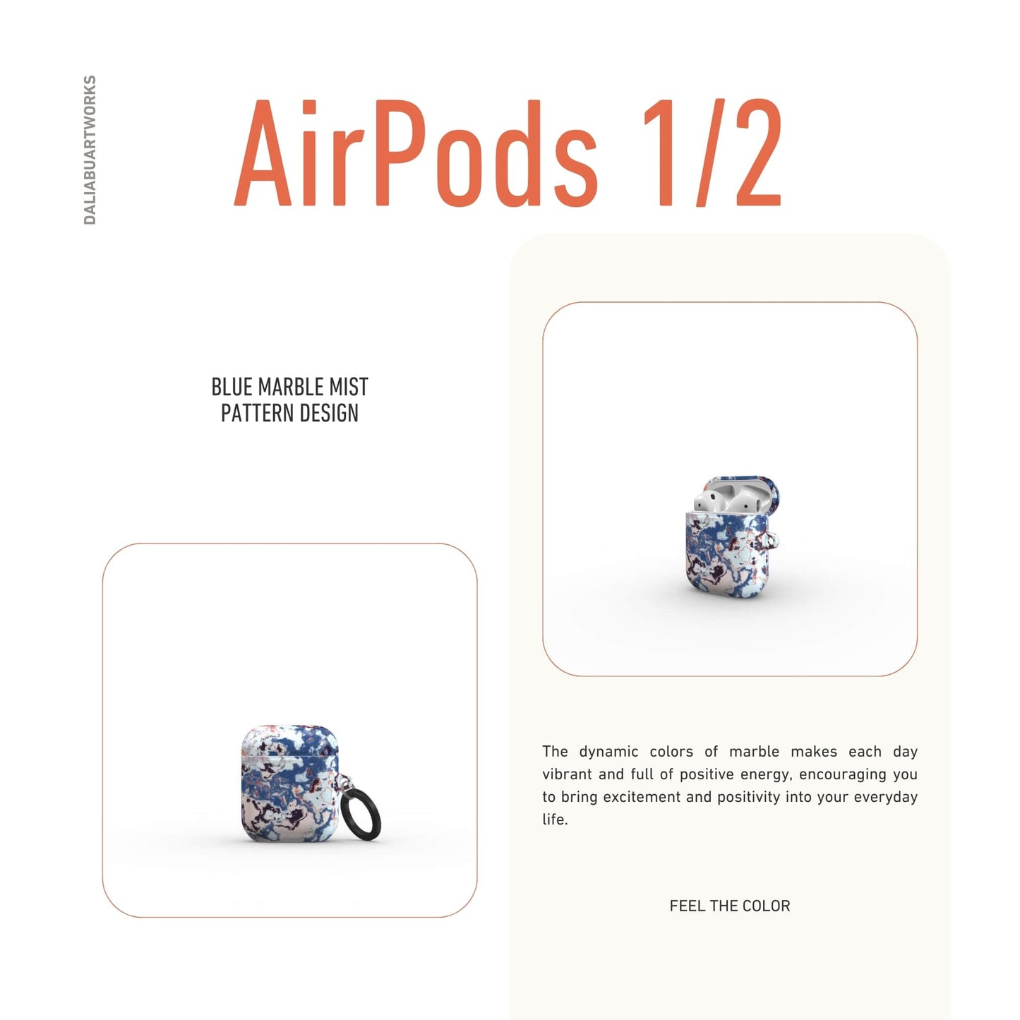 Blue Marble Mist Tough Apple AirPods Case