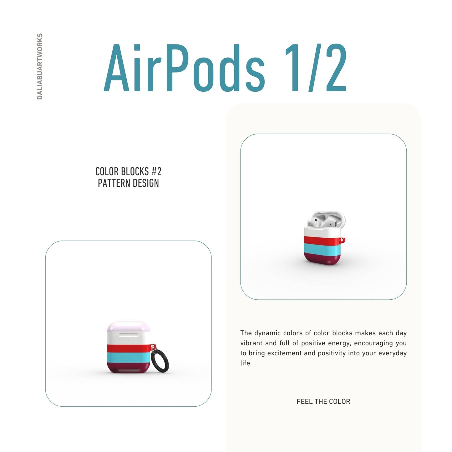 Color Blocks Fuchsia Tough Apple AirPods Case