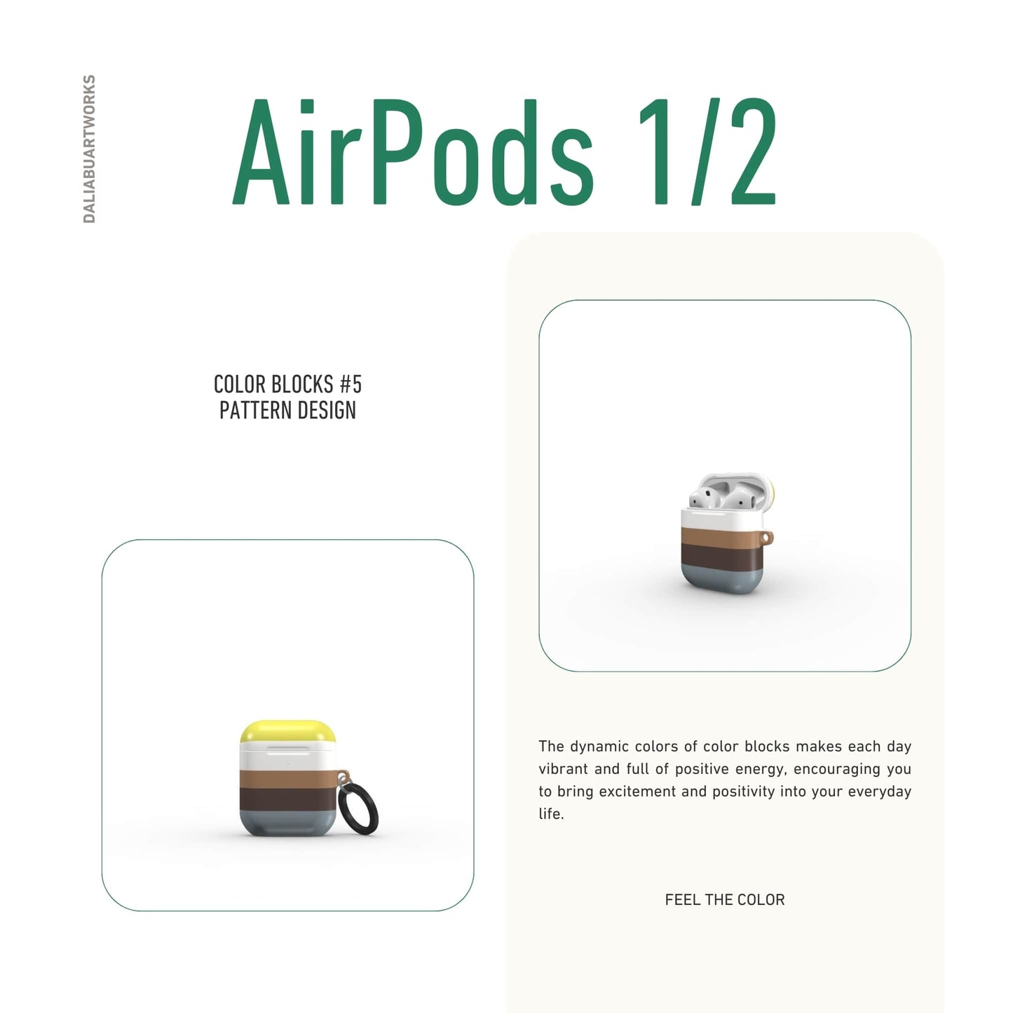 Color Blocks Gray Tough Apple AirPods Case