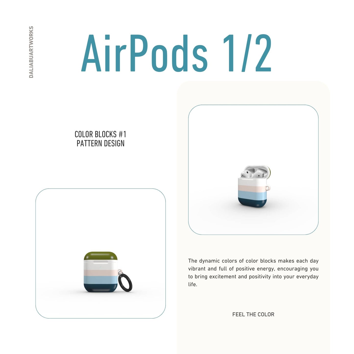 Color Blocks Navy Tough Apple AirPods Case