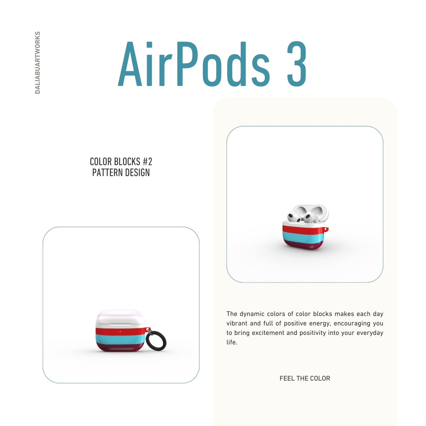 Color Blocks Fuchsia Tough Apple AirPods Case