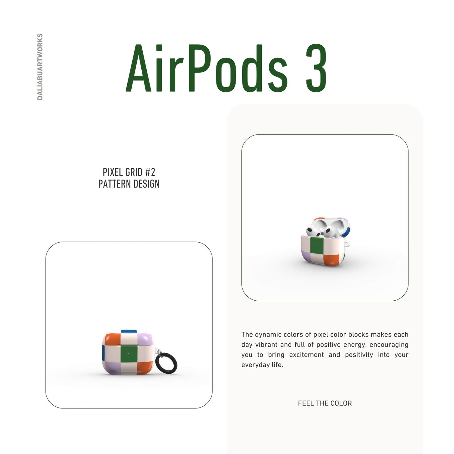 Pixel Grid Multi Tough Apple AirPods Case