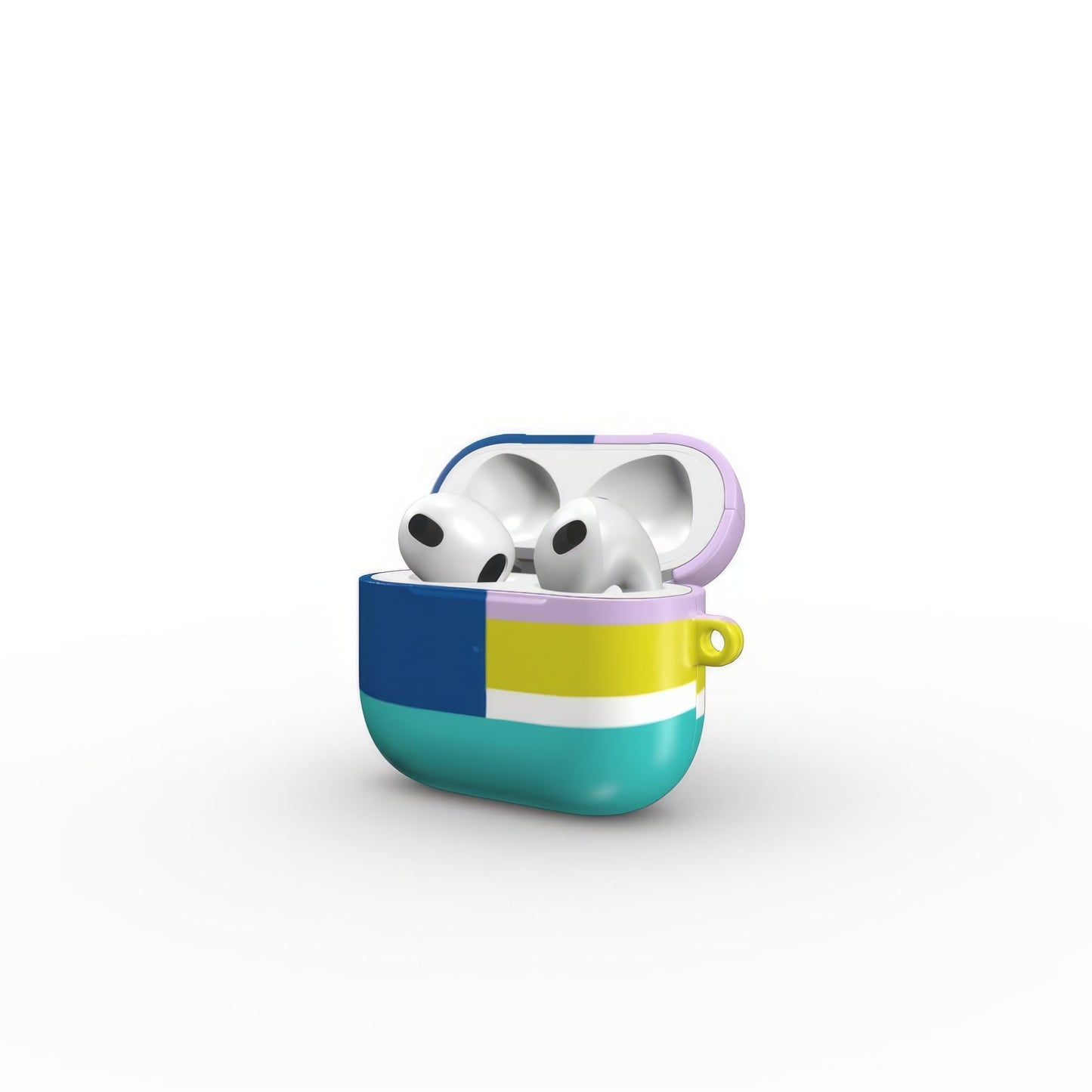 Retro Stripes Teal Tough Apple AirPods Case