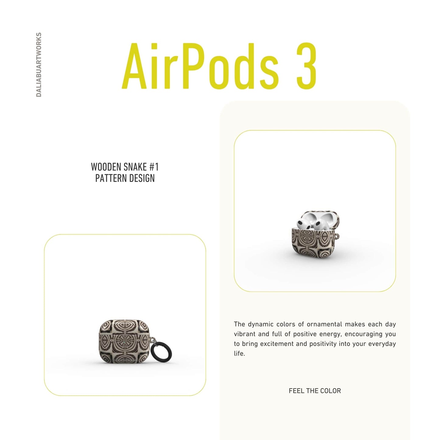 Wooden Snake #1 Tough Apple AirPods Case