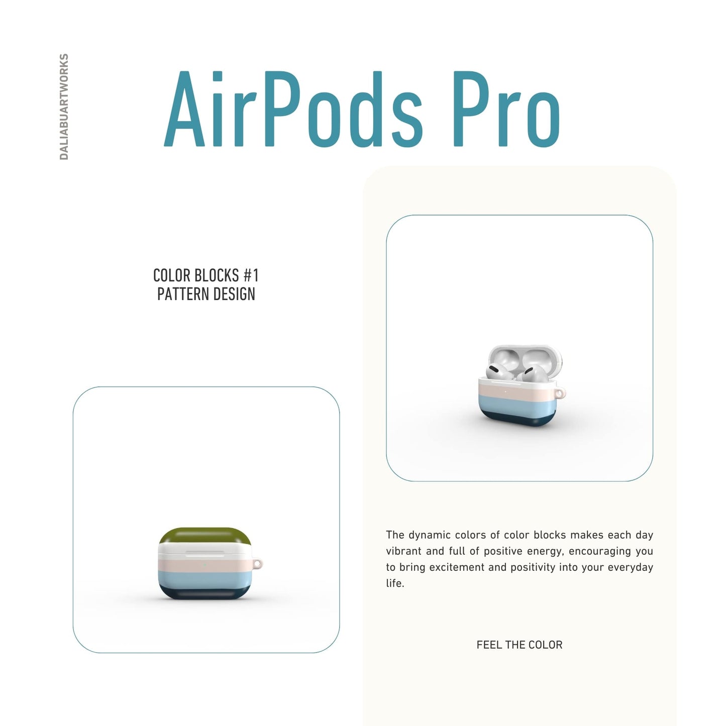 Color Blocks Navy Tough Apple AirPods Case
