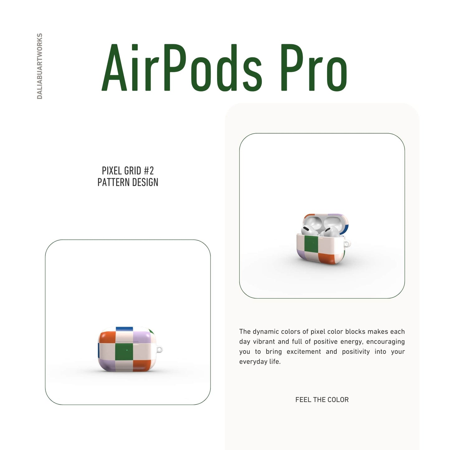 Pixel Grid Multi Tough Apple AirPods Case
