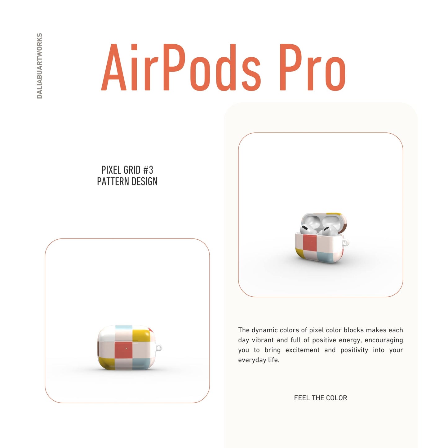 Pixel Grid Vintage Tough Apple AirPods Case