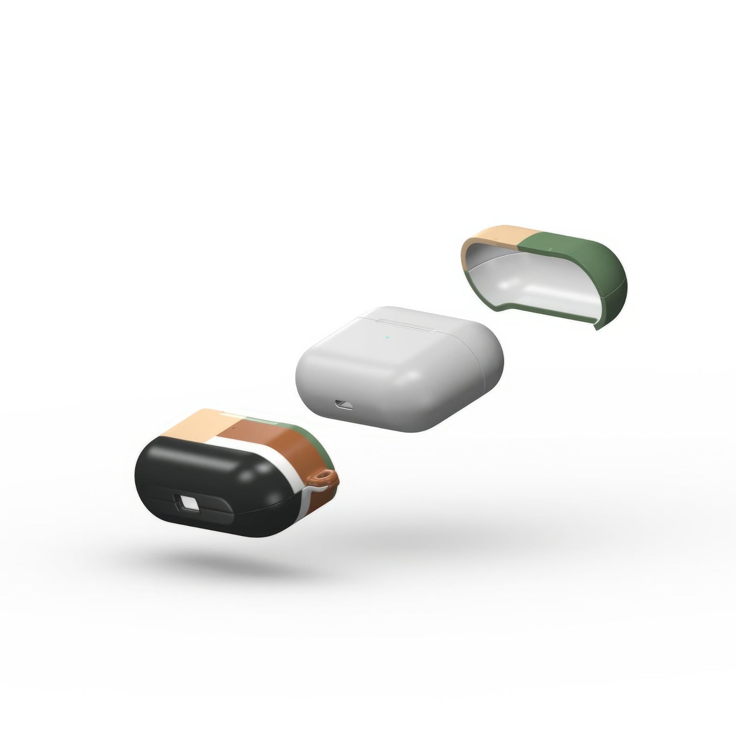 Retro Stripes Khaki Tough Apple AirPods Case