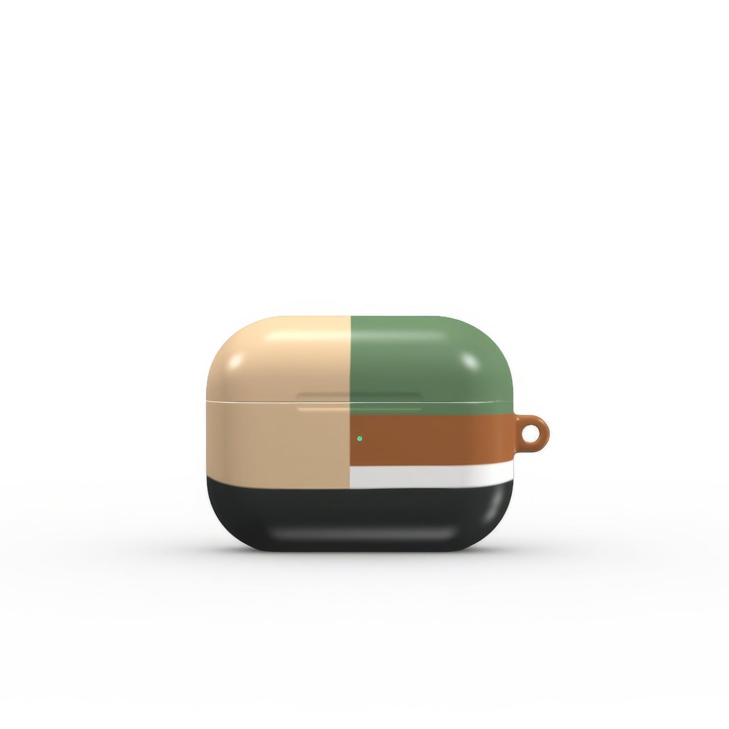Retro Stripes Khaki Tough Apple AirPods Case
