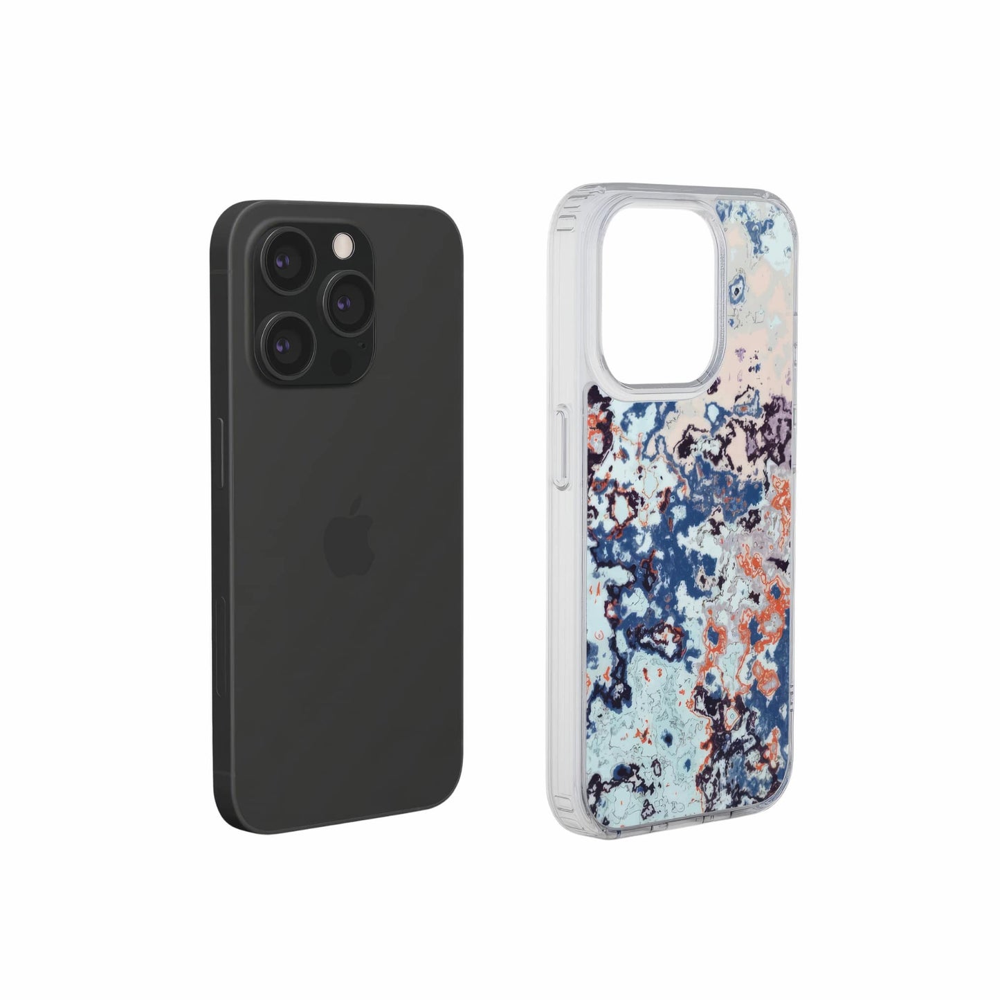 Blue Marble Mist Clear Phone Case