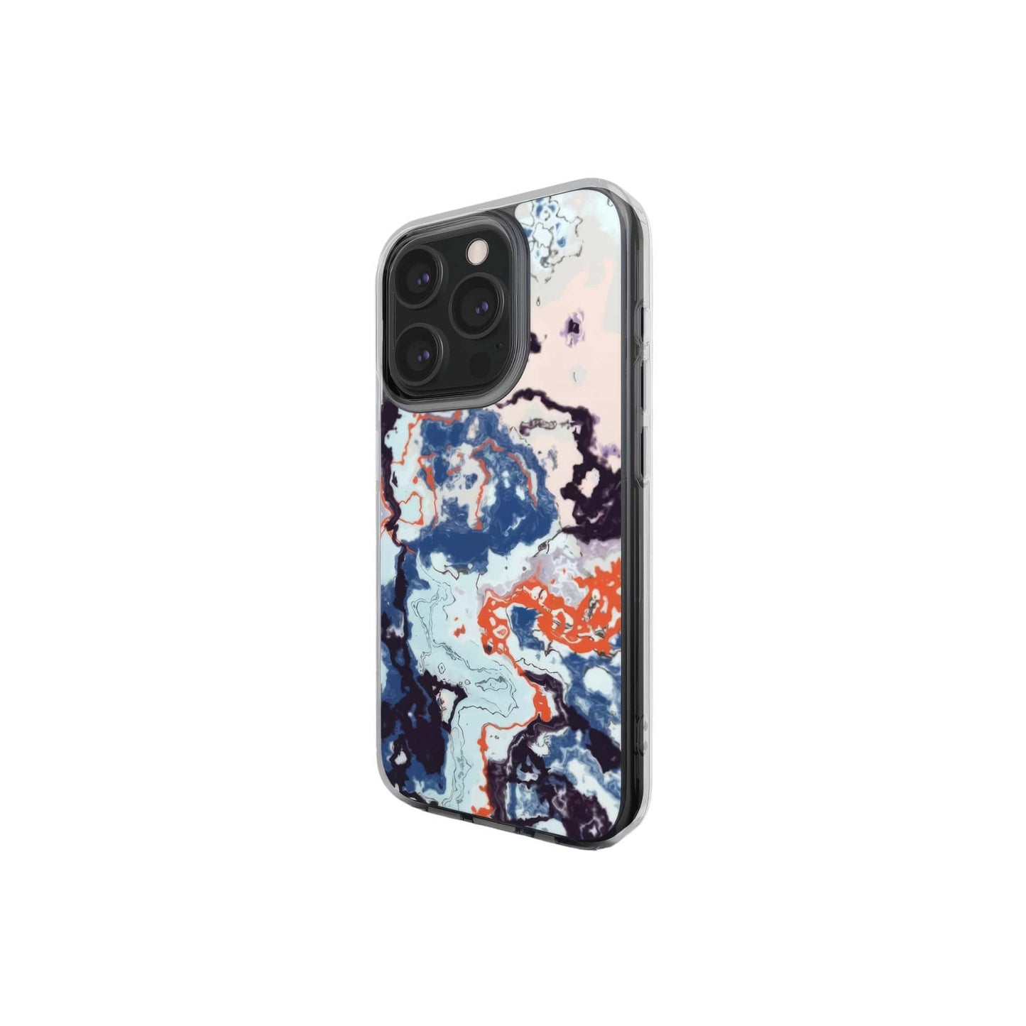 Blue Marble Veins Clear Phone Case