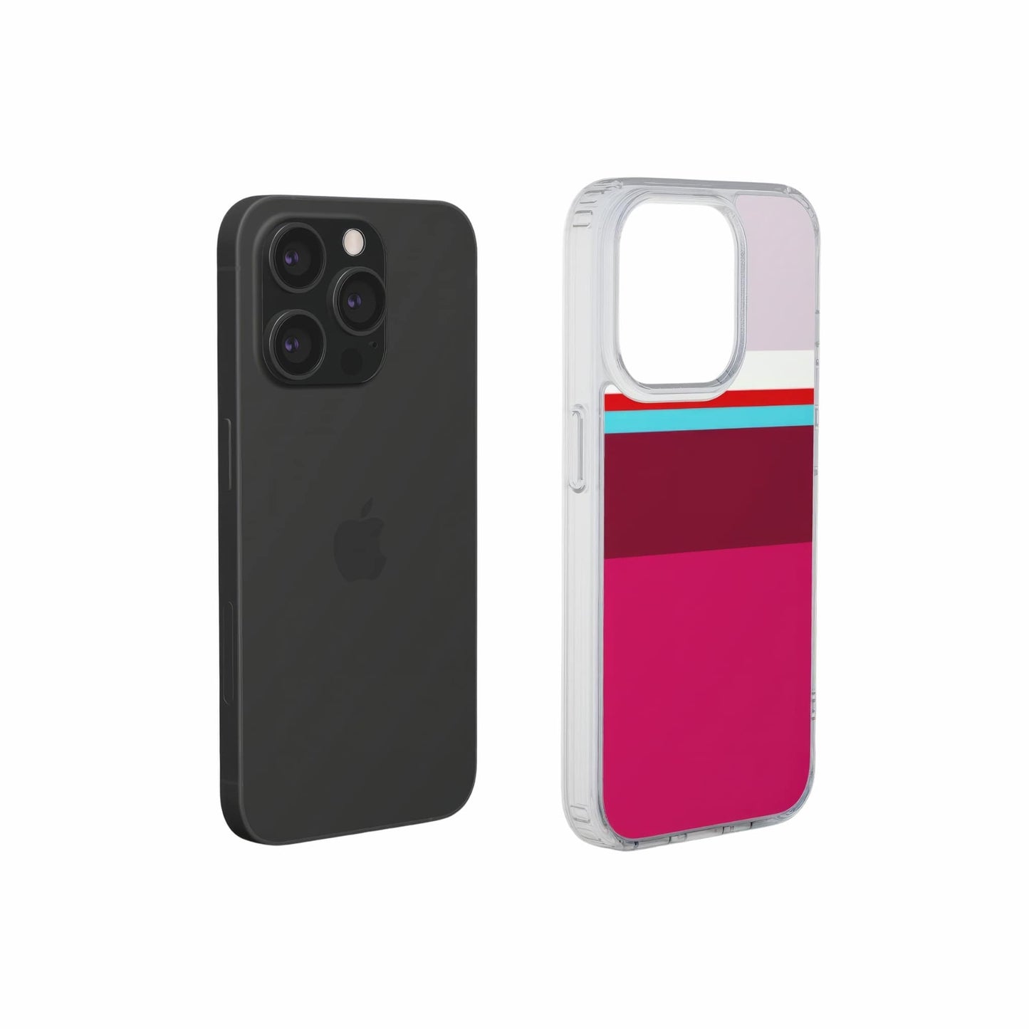 Color Blocks Fuchsia Clear Phone Case