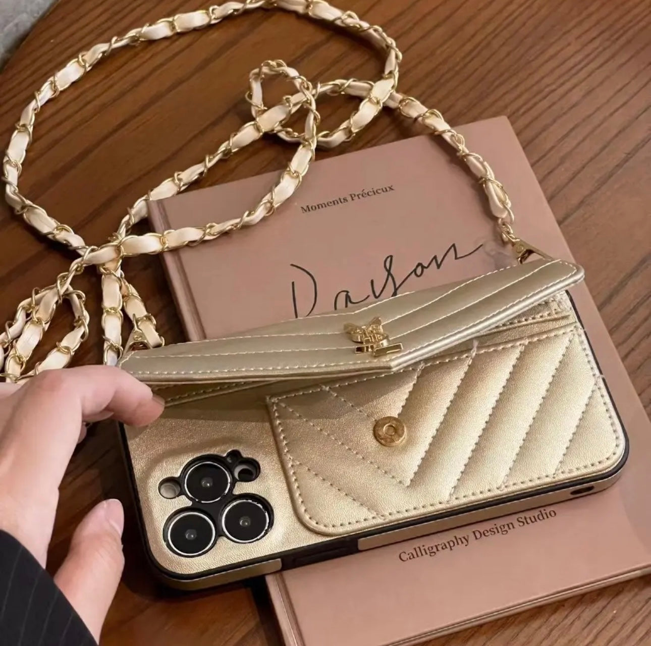 YSL Luxurious iPhone Cover（With chain）