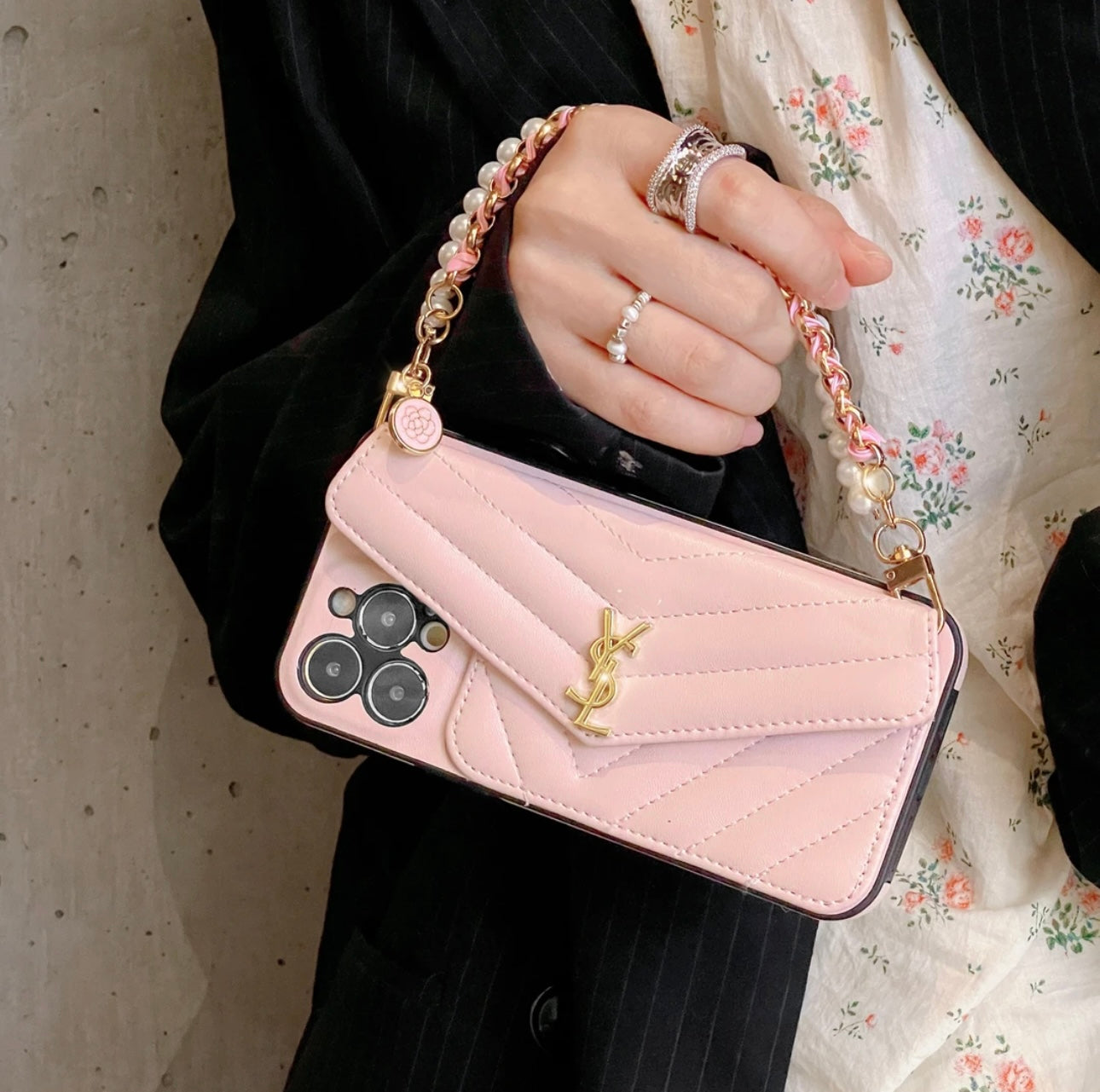 YSL Luxurious iPhone Cover（With chain）