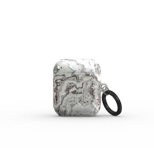 Classic White Marble Tough Apple AirPods Case