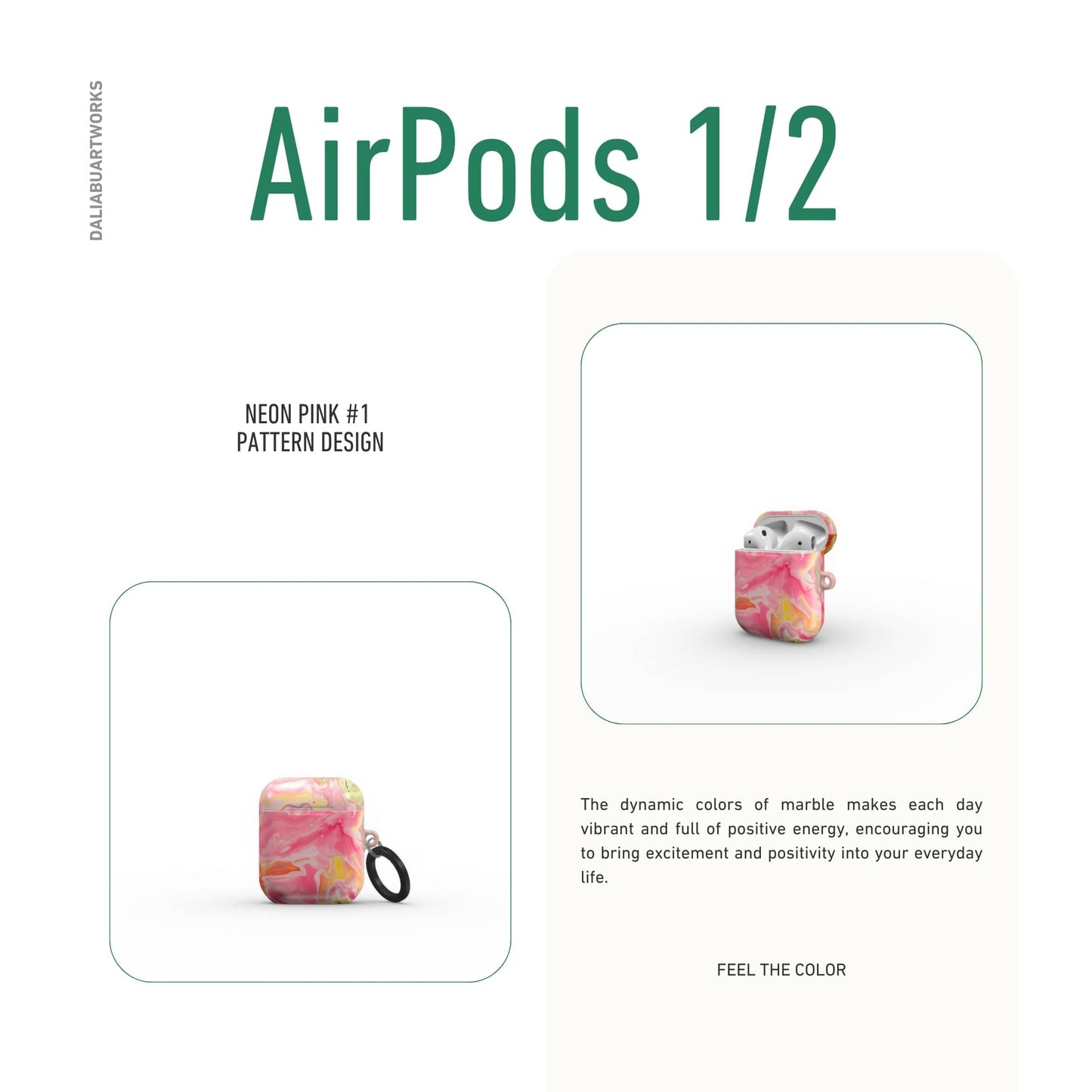Neon Pink Tough Apple AirPods Case