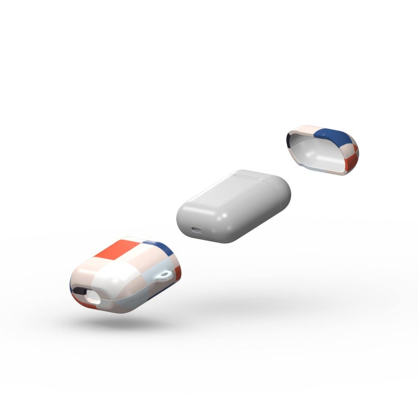 Pixel Grid Blue Tough Apple AirPods Case