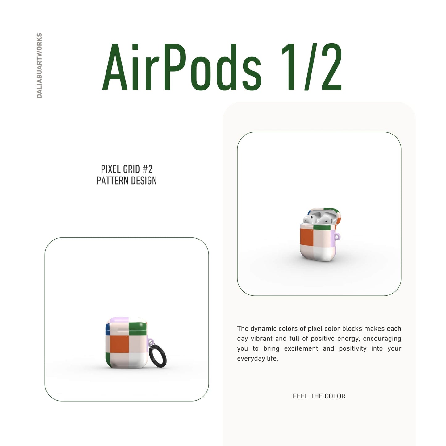 Pixel Grid Multi Tough Apple AirPods Case