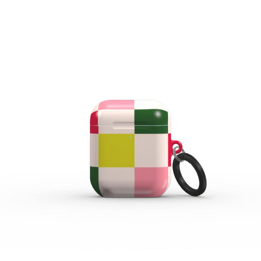 Pixel Grid Pink Tough Apple AirPods Case