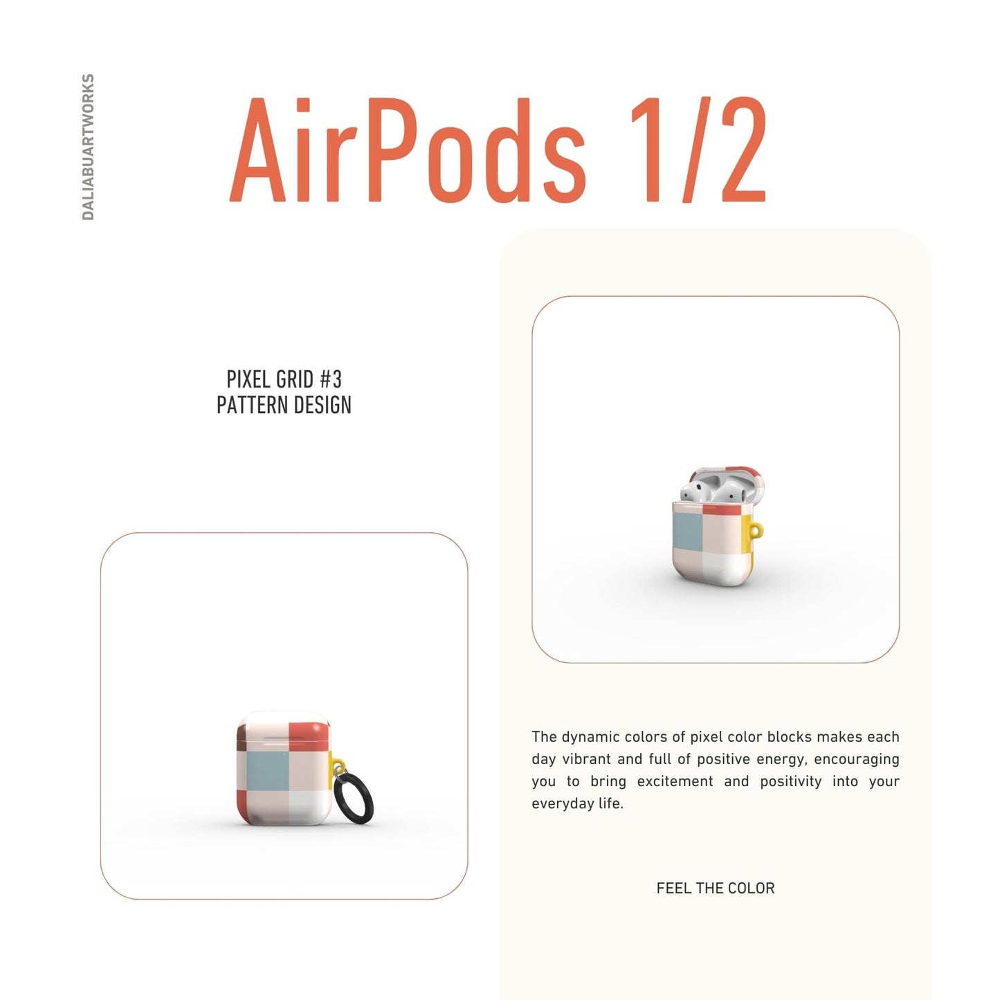 Pixel Grid Vintage Tough Apple AirPods Case
