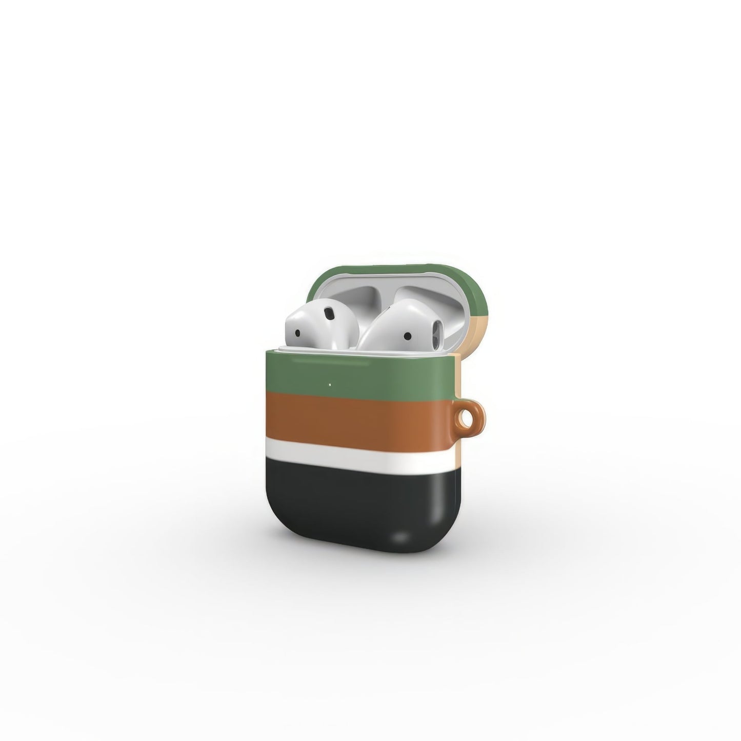 Retro Stripes Khaki Tough Apple AirPods Case