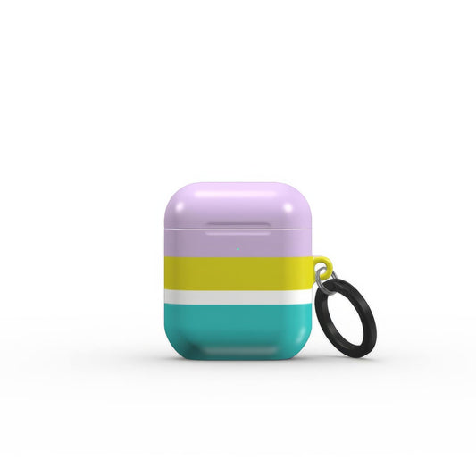 Retro Stripes Teal Tough Apple AirPods Case