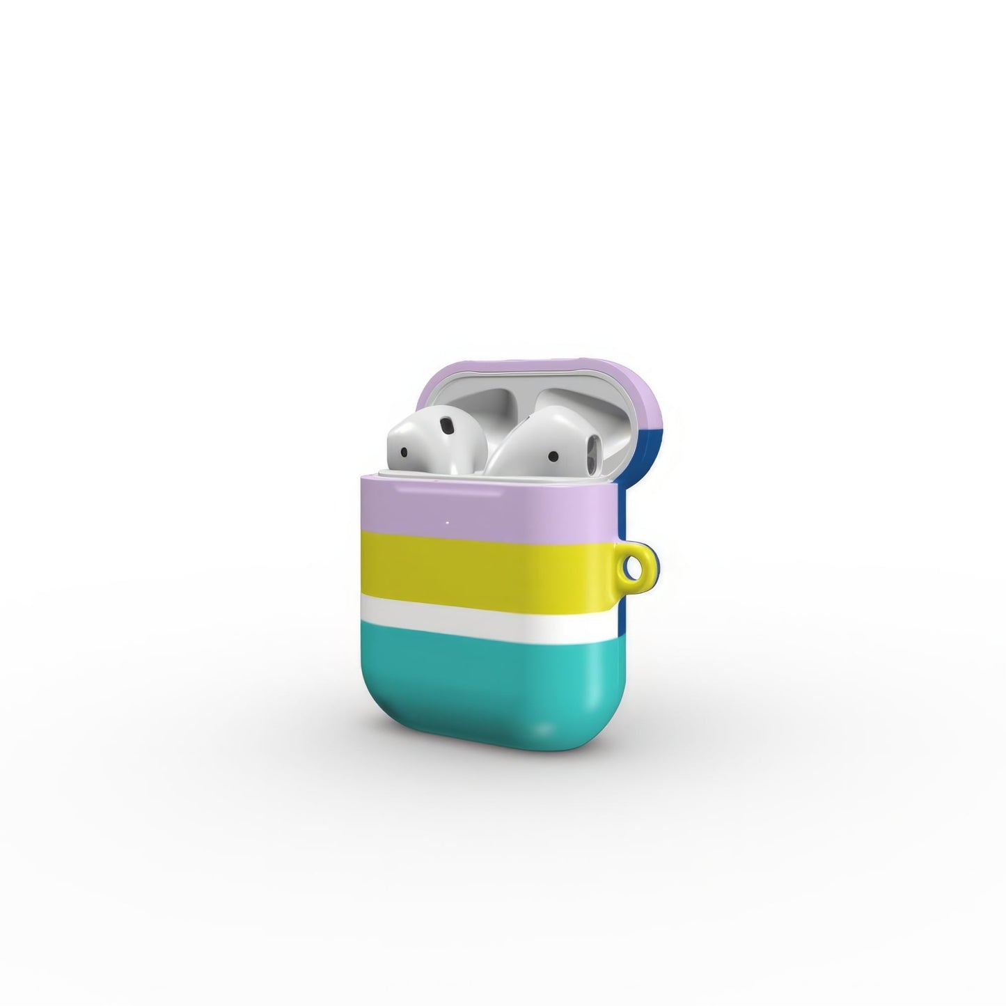 Retro Stripes Teal Tough Apple AirPods Case