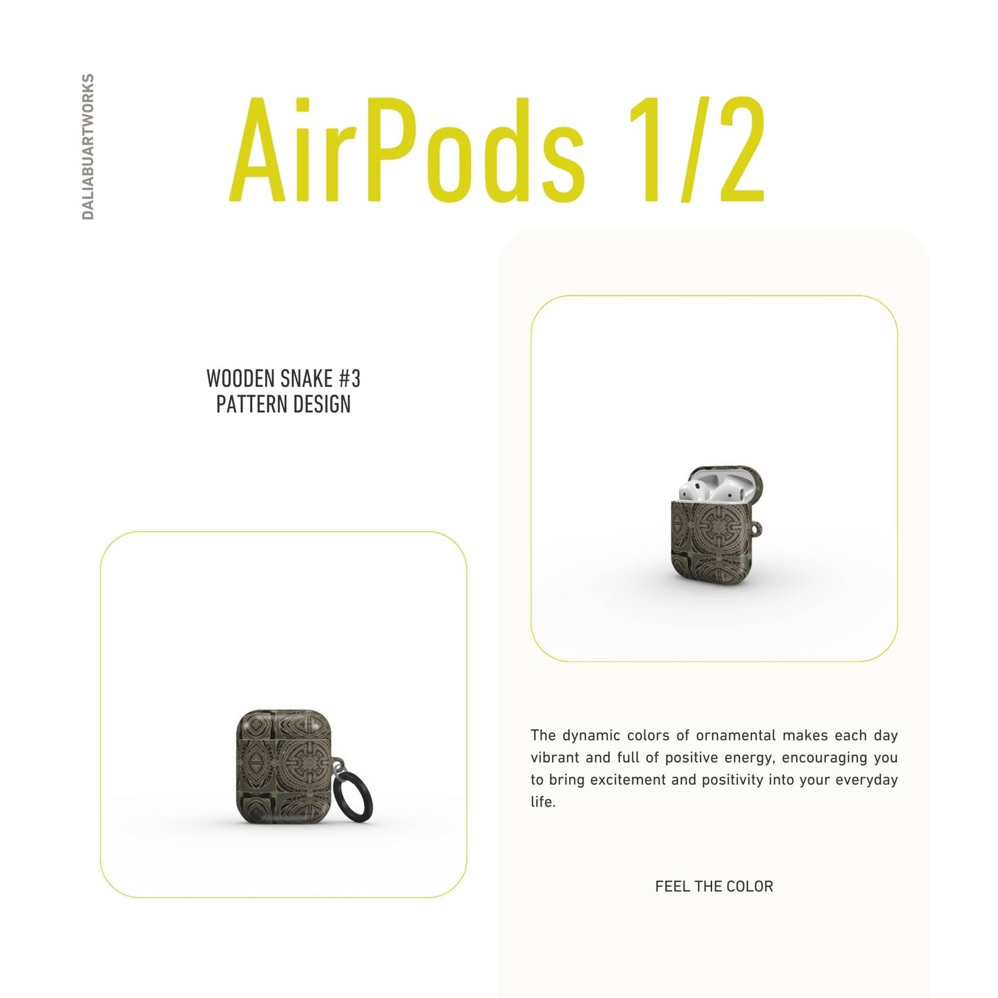 Wooden Snake #3 Tough Apple AirPods Case