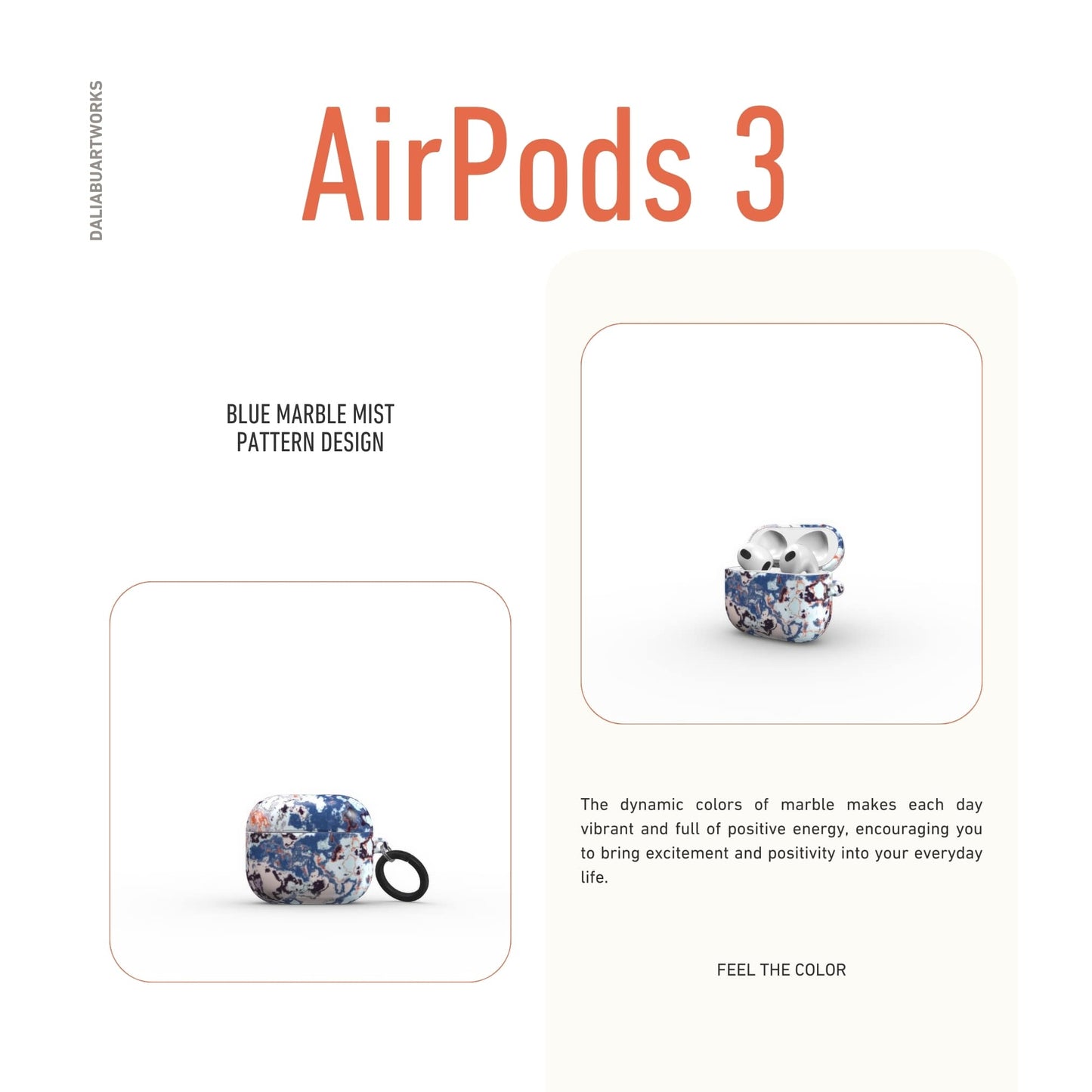 Blue Marble Mist Tough Apple AirPods Case