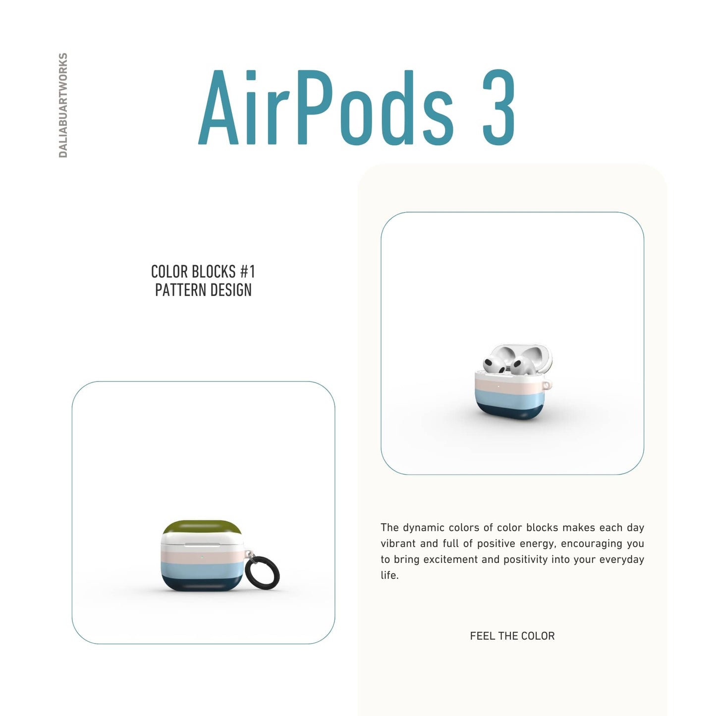 Color Blocks Navy Tough Apple AirPods Case