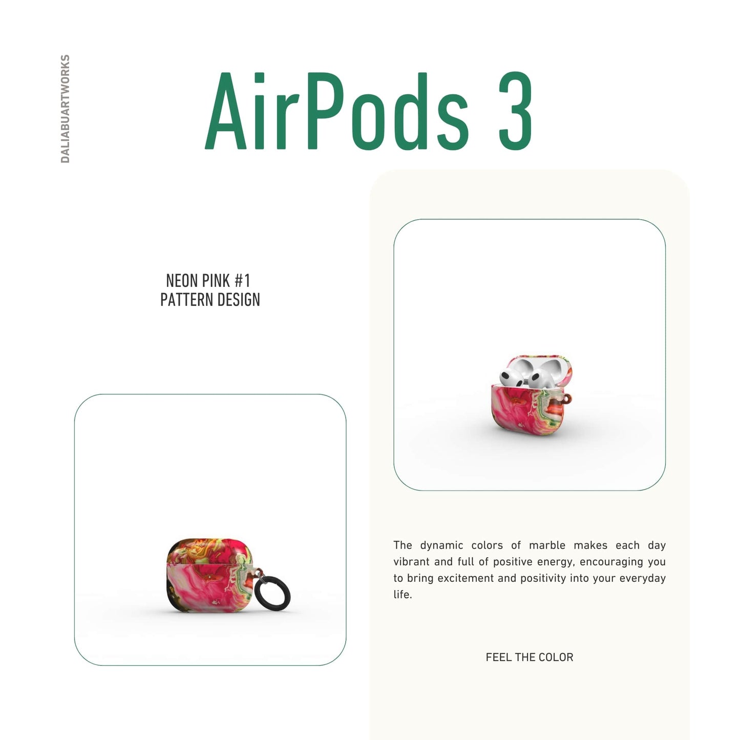 Neon Pink Tough Apple AirPods Case