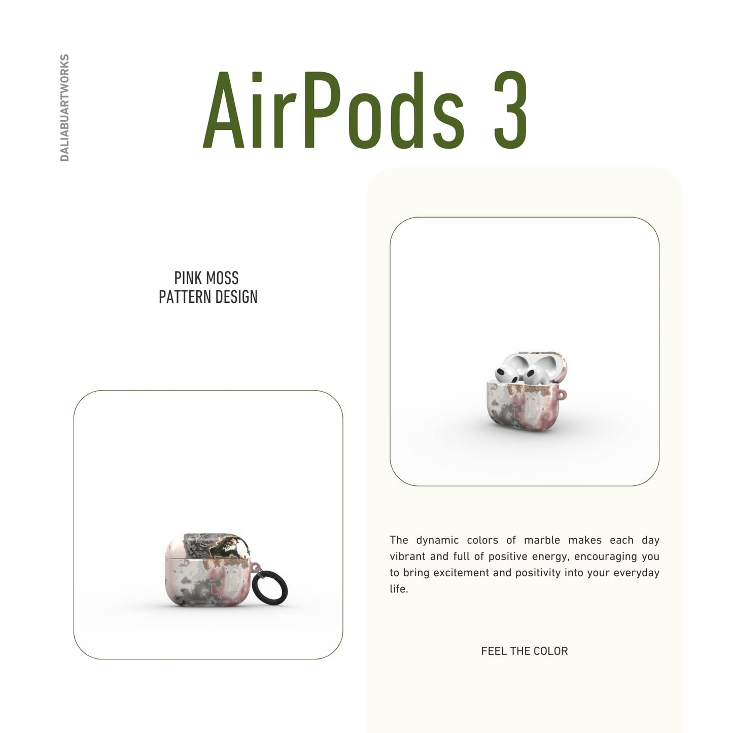 Pink Moss Tough Apple AirPods Case