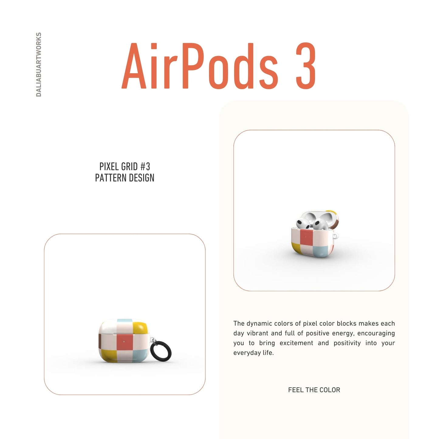 Pixel Grid Vintage Tough Apple AirPods Case