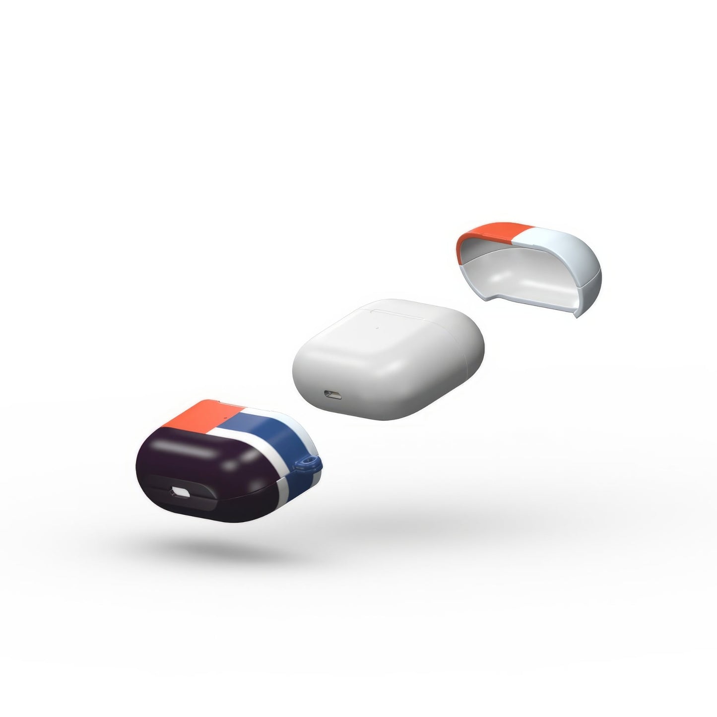 Retro Stripes Blue Tough Apple AirPods Case
