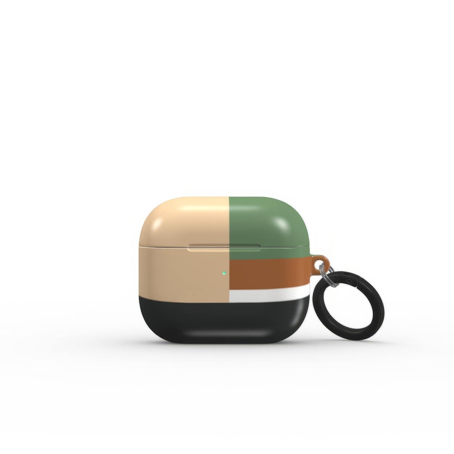 Retro Stripes Khaki Tough Apple AirPods Case