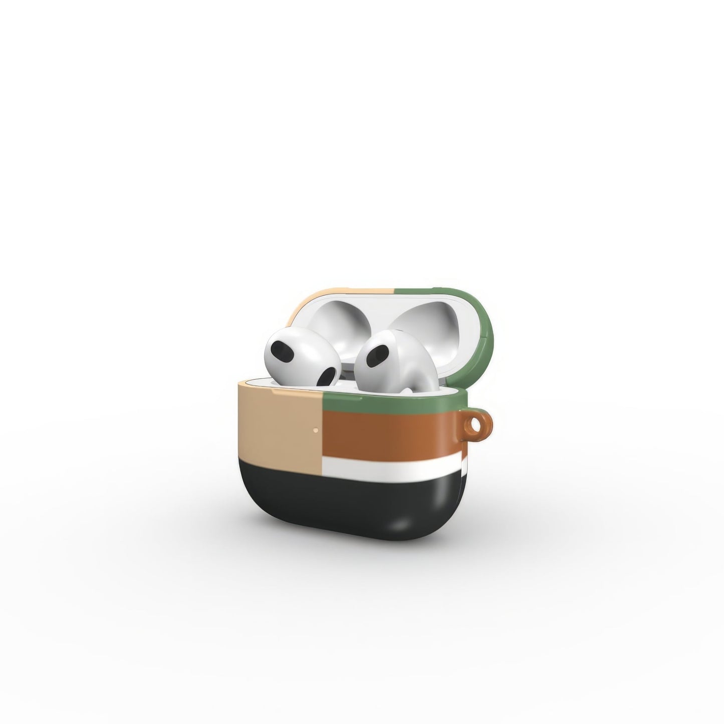 Retro Stripes Khaki Tough Apple AirPods Case