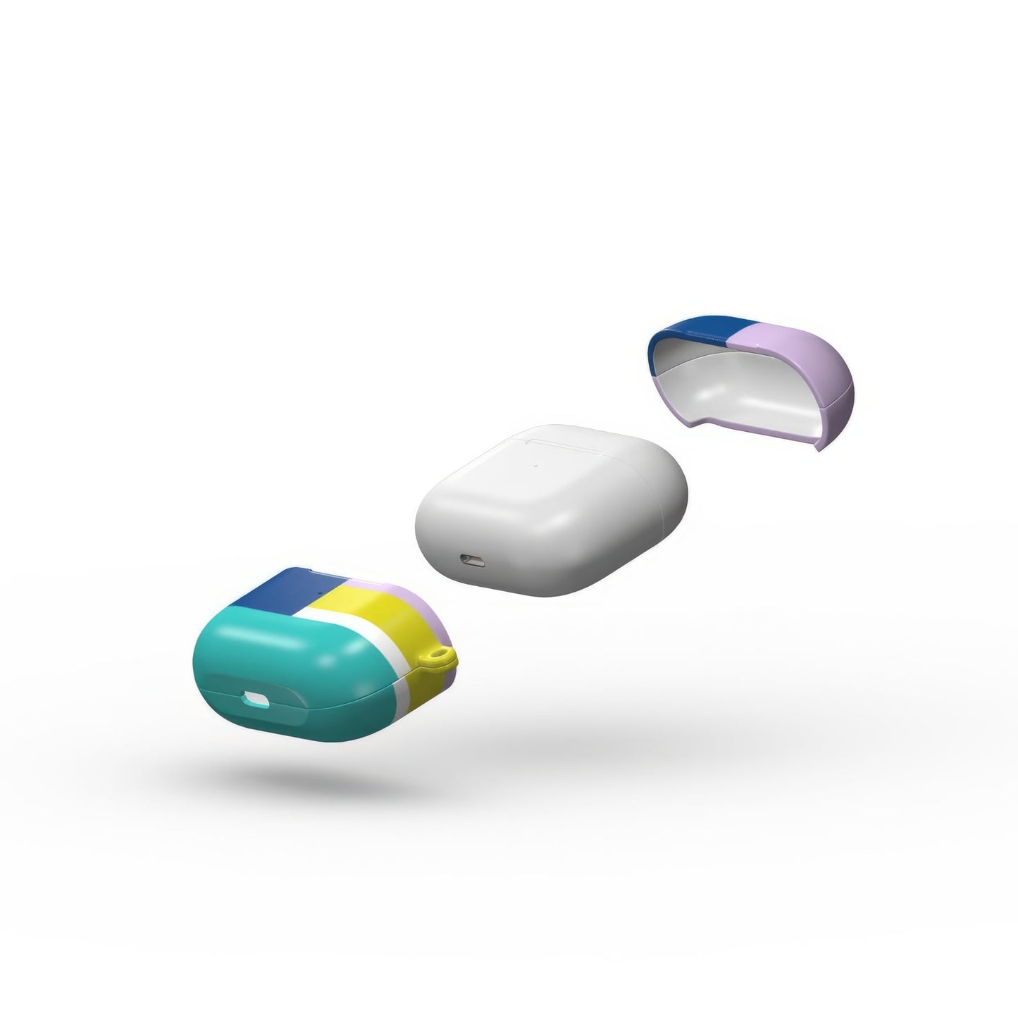 Retro Stripes Teal Tough Apple AirPods Case