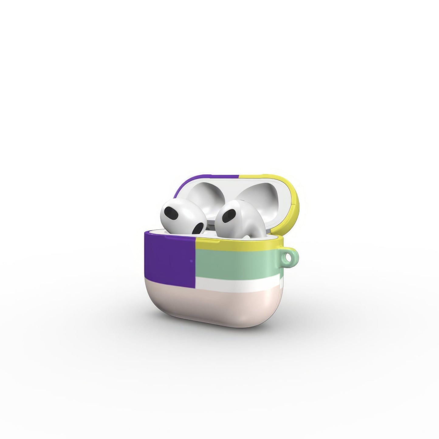 Retro Stripes Yellow Tough Apple AirPods Case