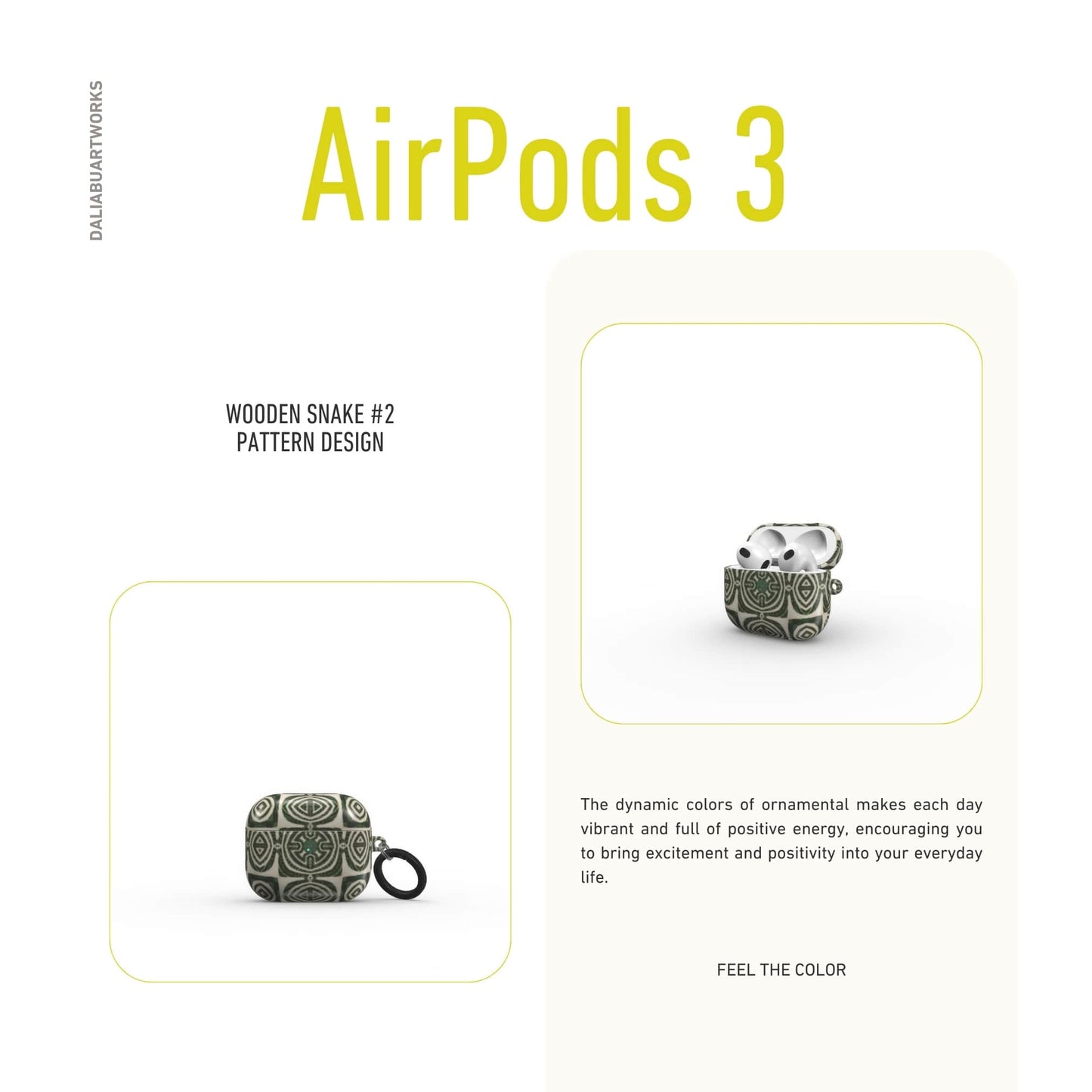 Wooden Snake #2 Tough Apple AirPods Case