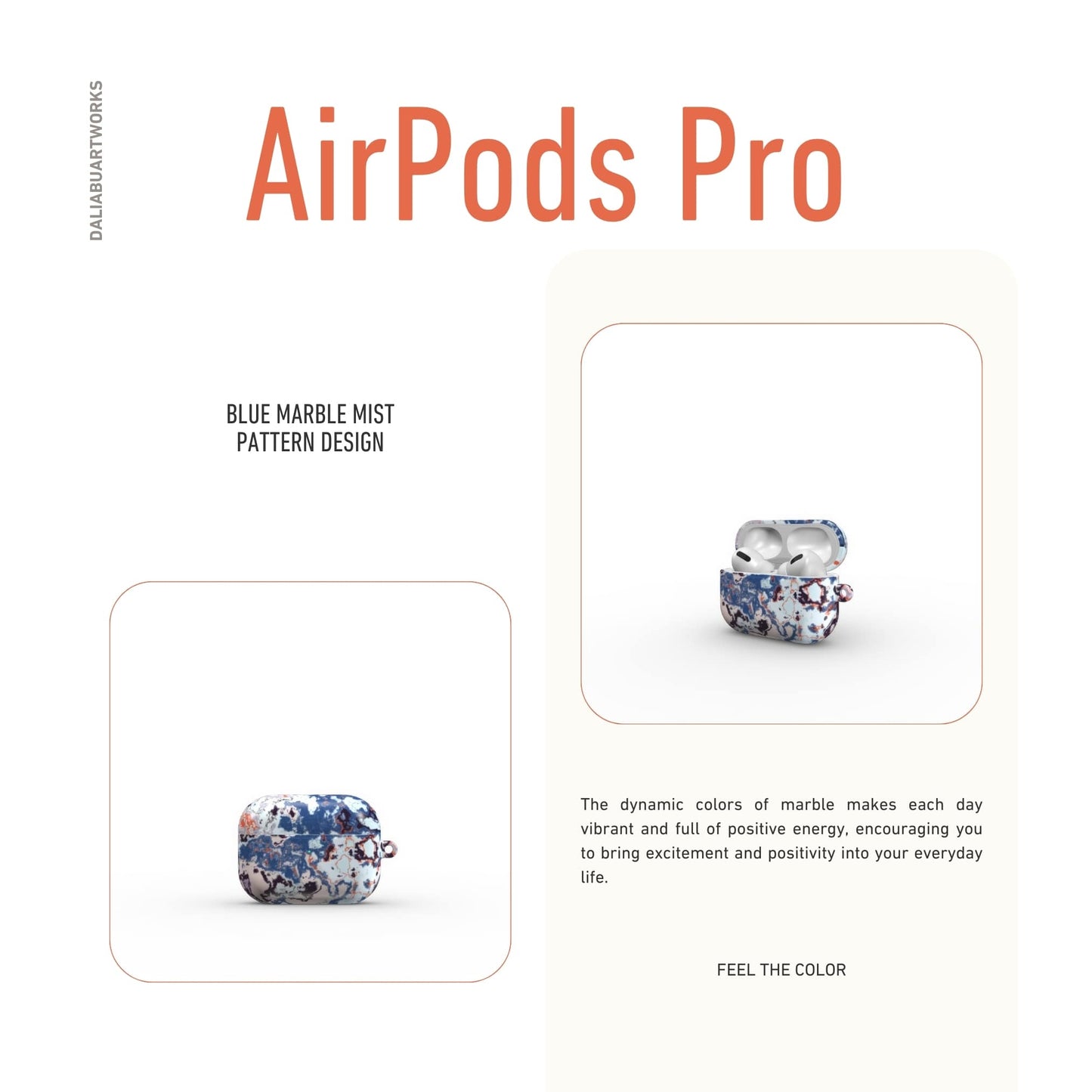 Blue Marble Mist Tough Apple AirPods Case