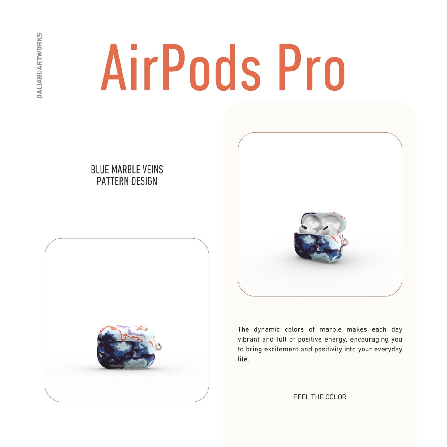 Blue Marble Veins Tough Apple AirPods Case