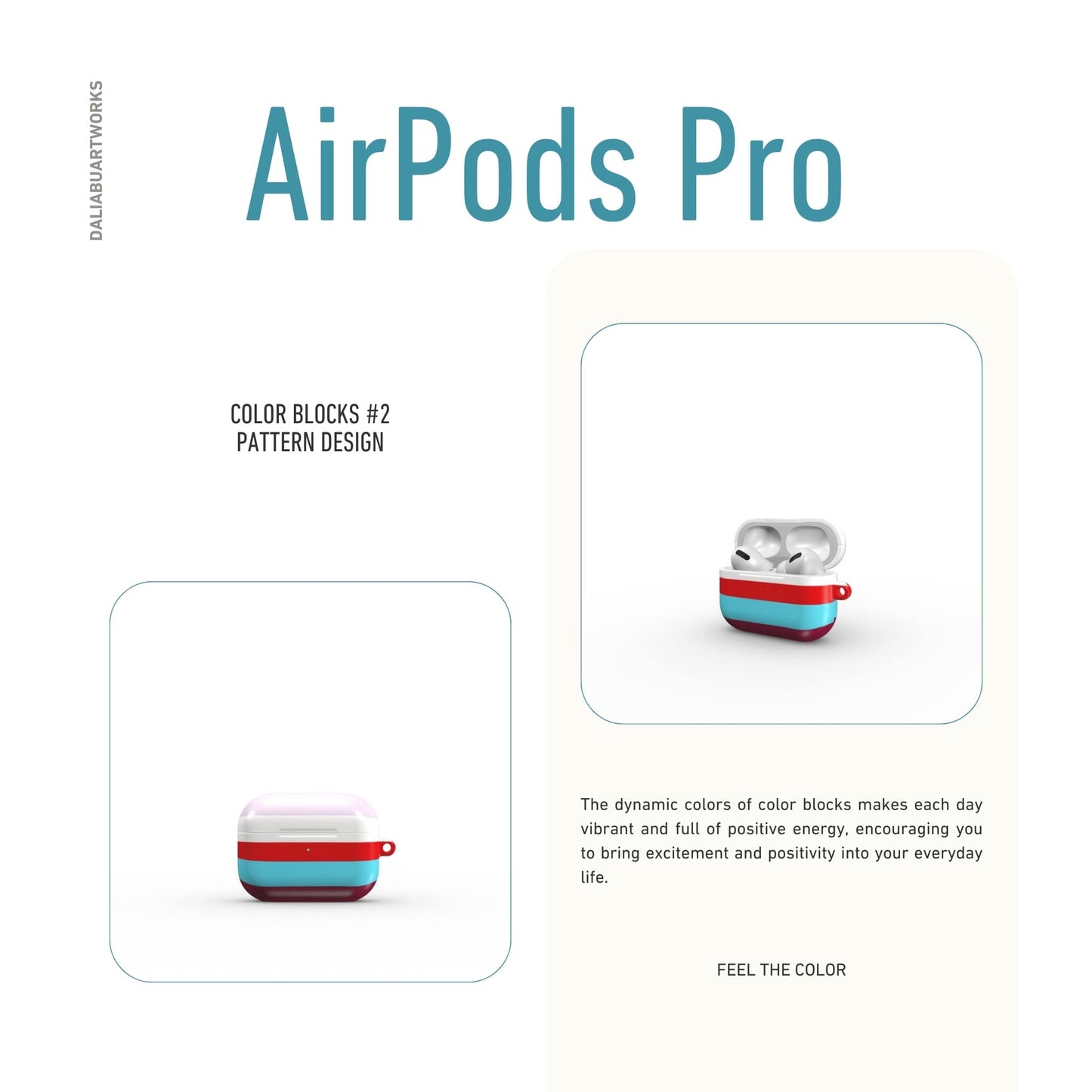 Color Blocks Fuchsia Tough Apple AirPods Case