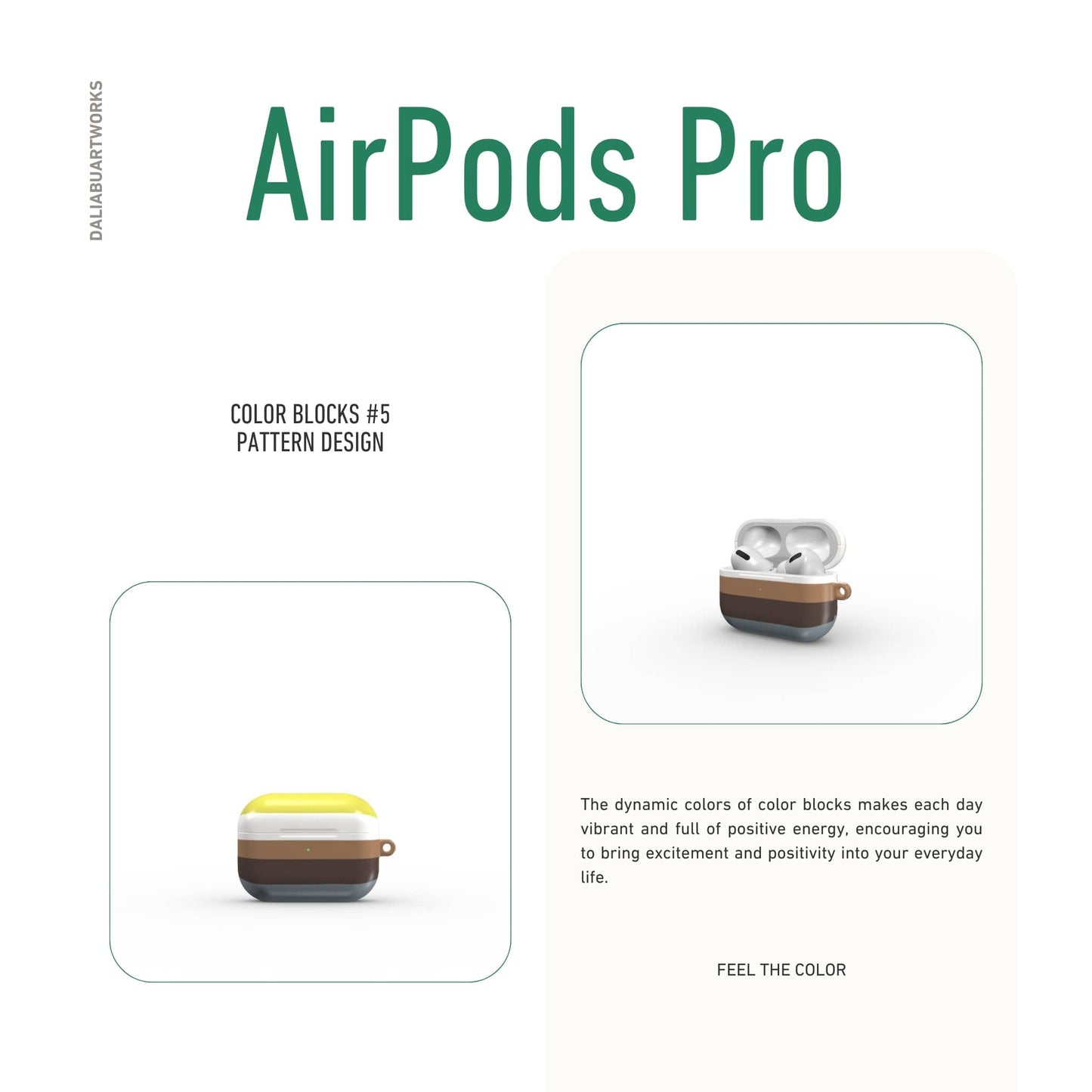Color Blocks Gray Tough Apple AirPods Case