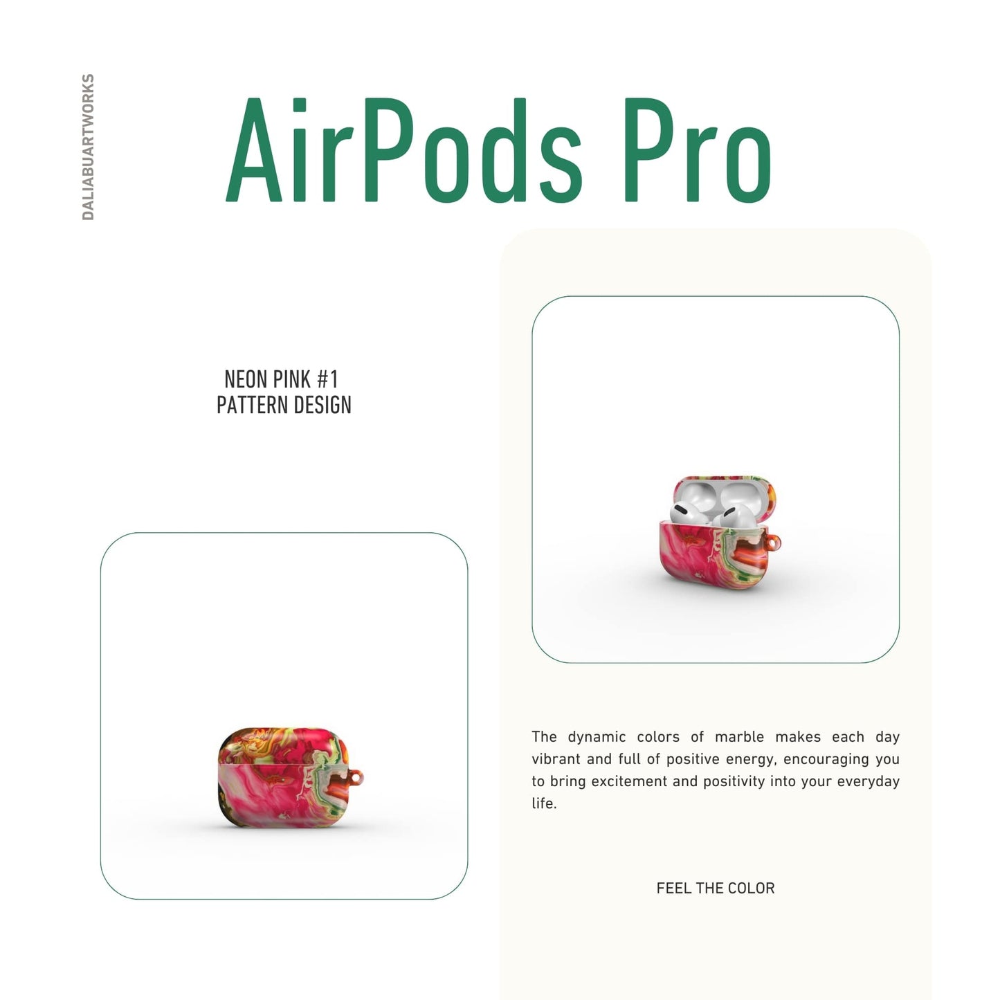 Neon Pink Tough Apple AirPods Case