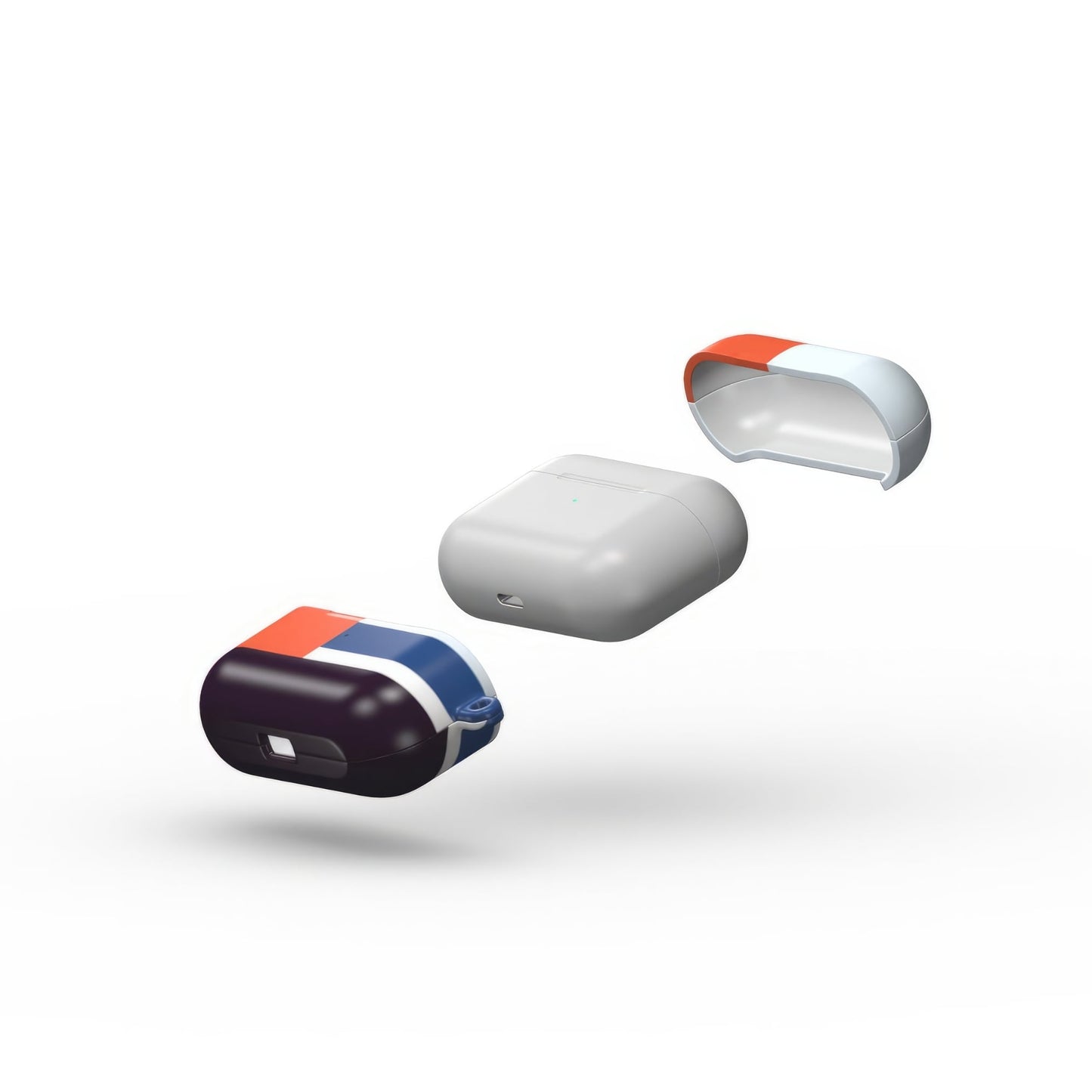 Retro Stripes Blue Tough Apple AirPods Case