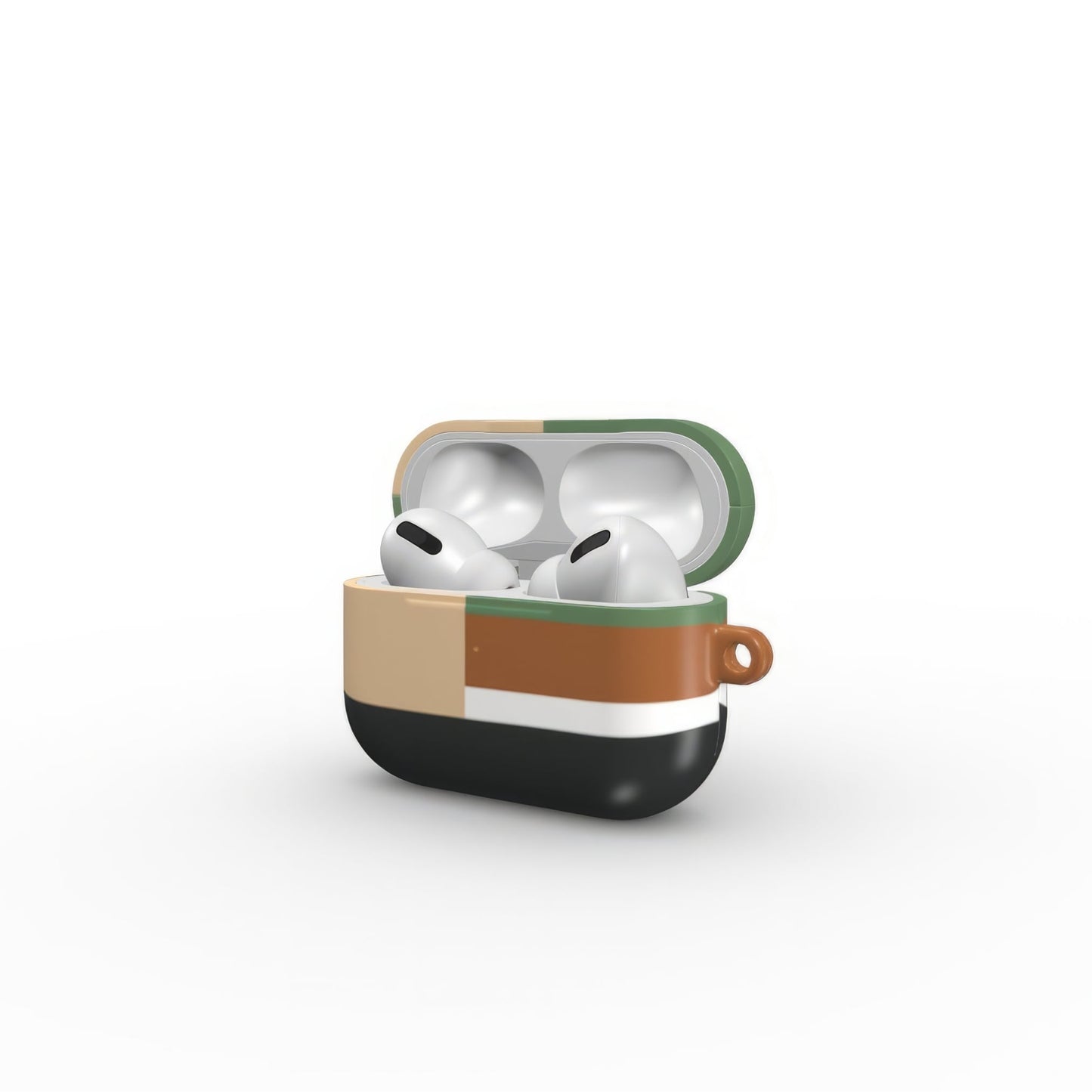 Retro Stripes Khaki Tough Apple AirPods Case