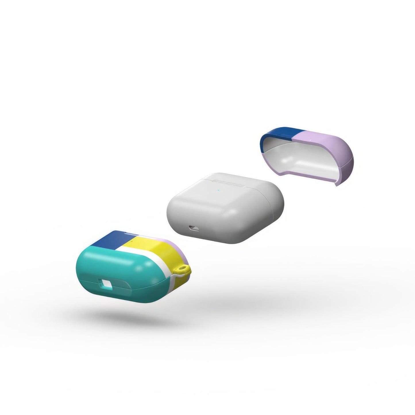 Retro Stripes Teal Tough Apple AirPods Case