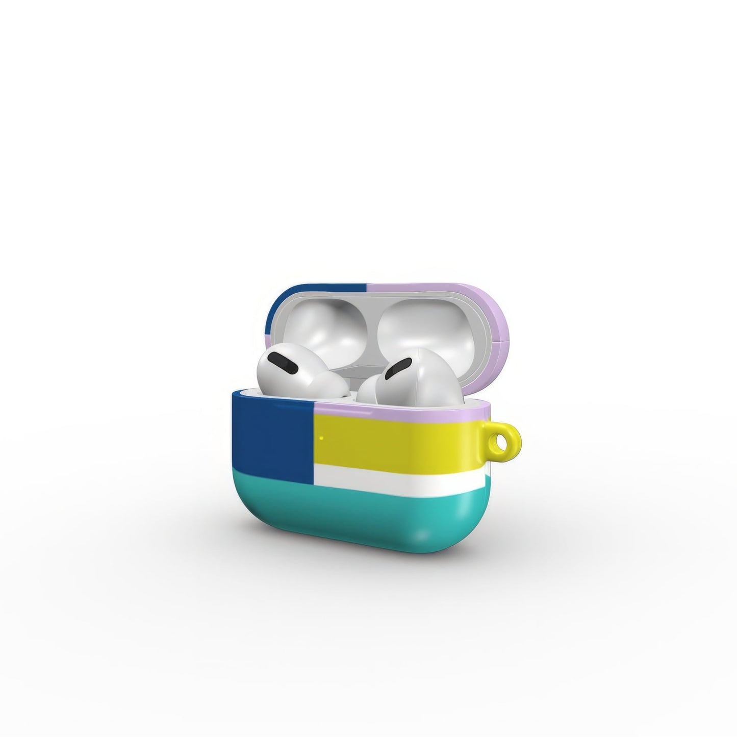 Retro Stripes Teal Tough Apple AirPods Case