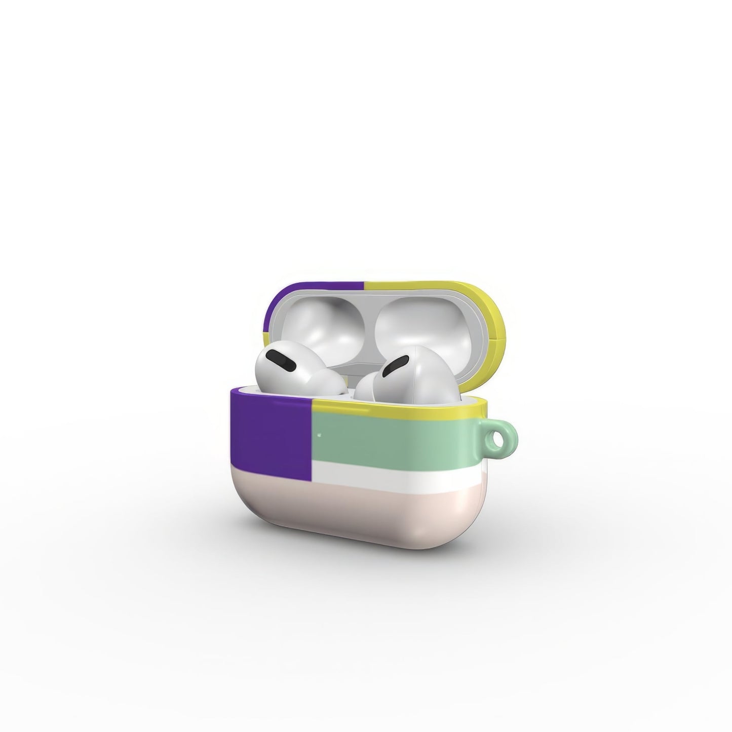 Retro Stripes Yellow Tough Apple AirPods Case