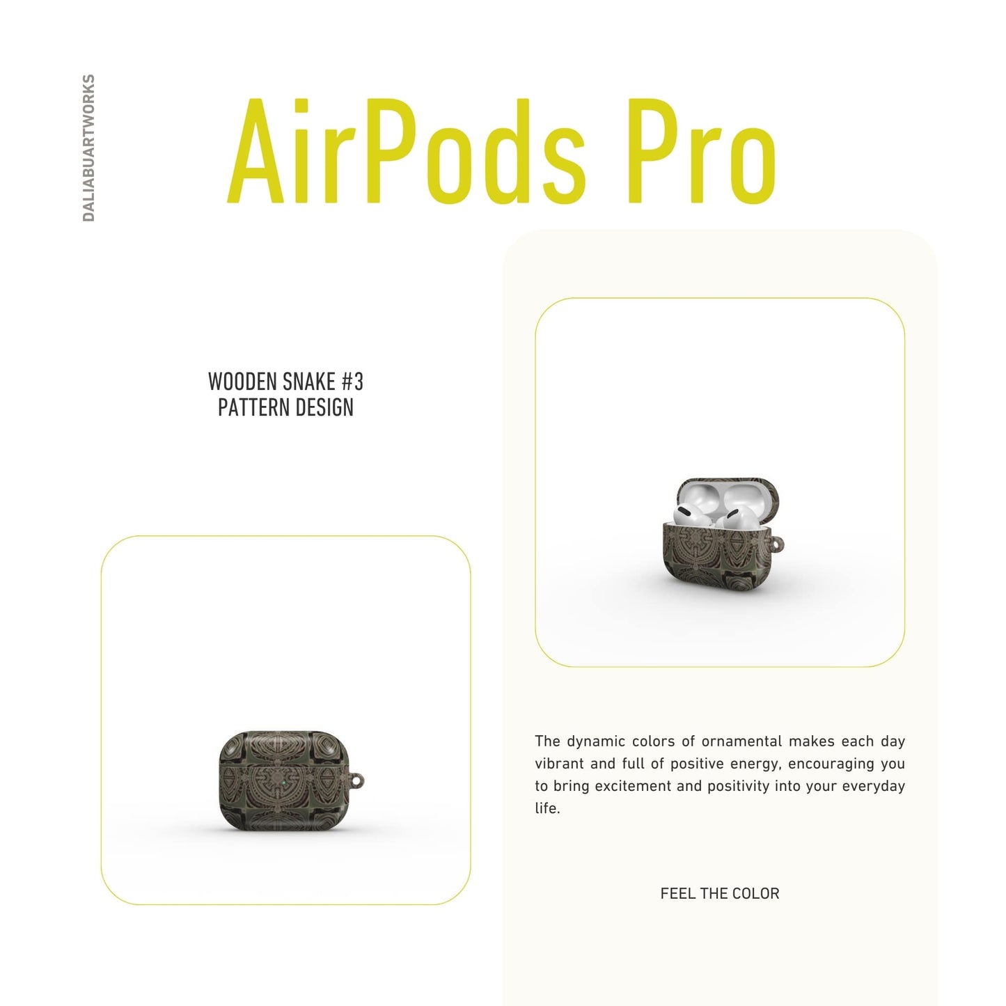 Wooden Snake #3 Tough Apple AirPods Case